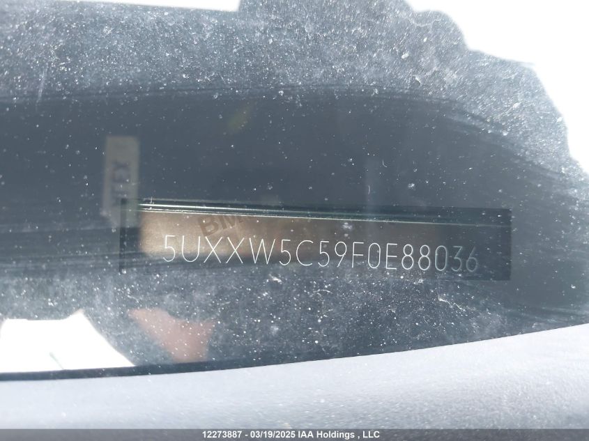 2015 BMW X4 xDrive35I VIN: 5UXXW5C59F0E88036 Lot: 12273887