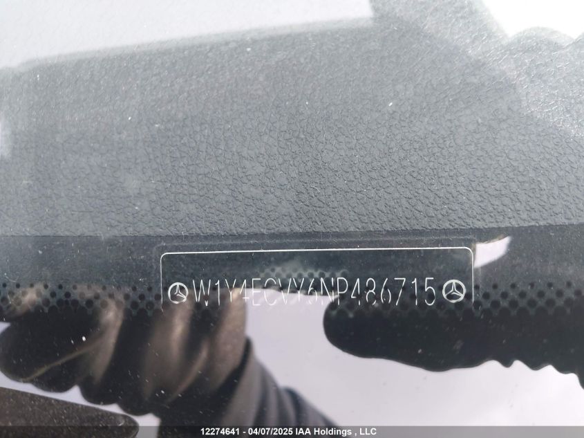 2022 Mercedes-Benz Sprinter 2500 VIN: W1Y4ECVY6NP486715 Lot: 12274641
