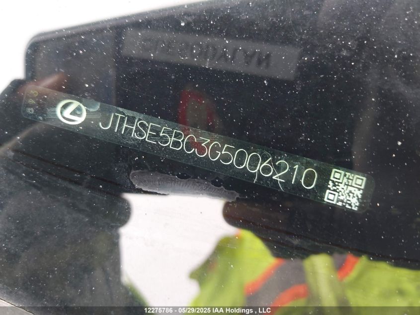 2016 Lexus Rc 350 VIN: JTHSE5BC3G5006210 Lot: 12275786