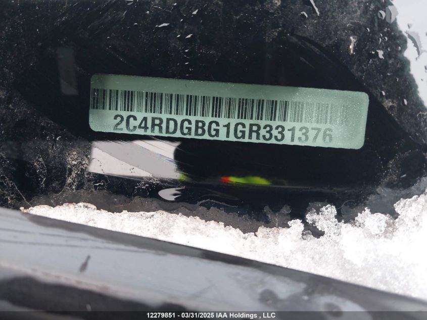 2016 Dodge Grand Caravan Se VIN: 2C4RDGBG1GR331376 Lot: 12279851