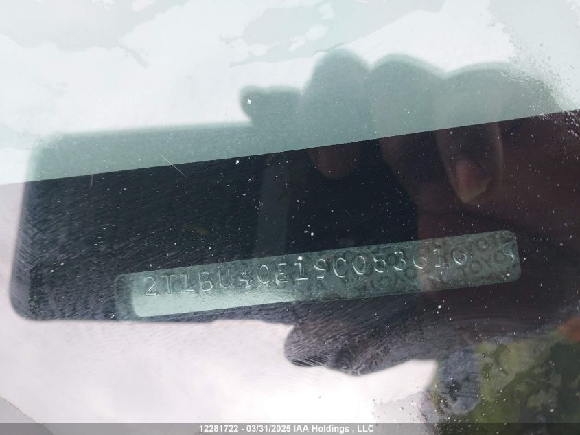 2009 Toyota Corolla Le VIN: 2T1BU40E19C053616 Lot: 12281722