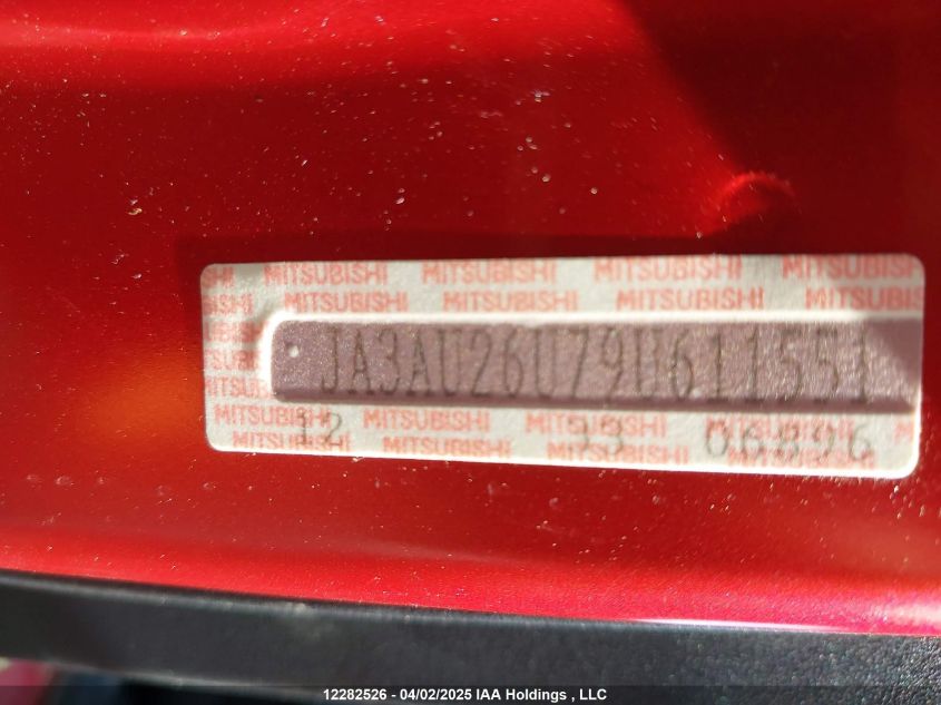 2009 Mitsubishi Lancer Se/Gt VIN: JA3AU26U79U611551 Lot: 12282526