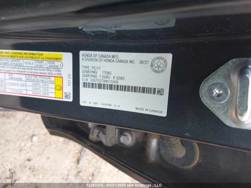 2HGFE2F28NH102456 2022 HONDA CIVIC photo no. 9