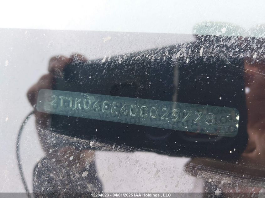 2013 Toyota Matrix Wagon VIN: 2T1KU4EE4DC029778 Lot: 12284023