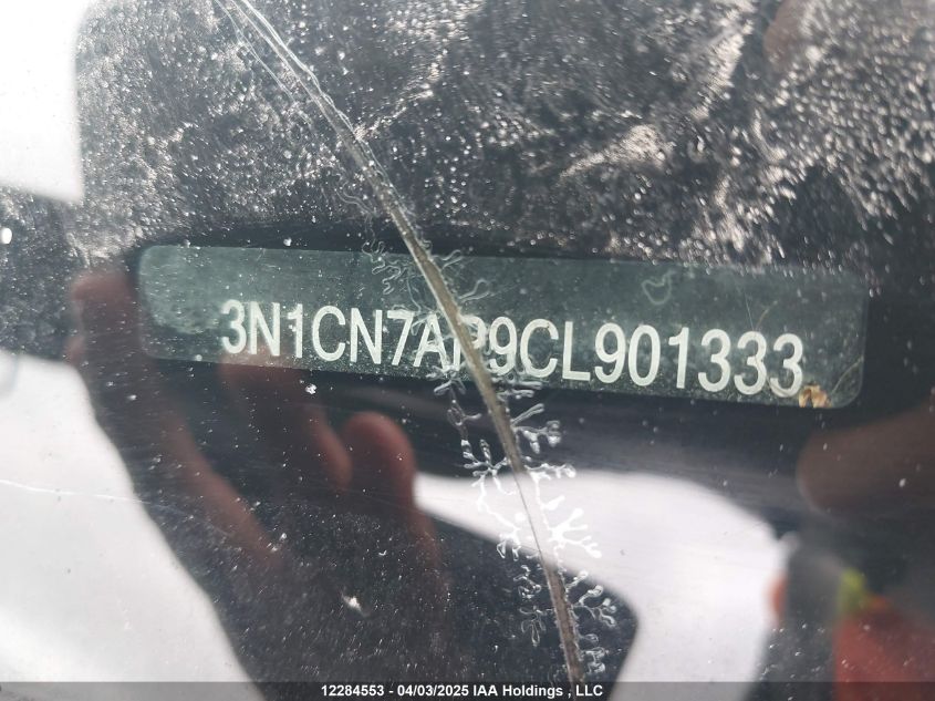 2012 Nissan Versa VIN: 3N1CN7AP9CL901333 Lot: 12284553