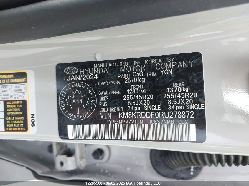 2024 Hyundai Ioniq 5 Limited/Disney 100 Platinum Edition VIN: KM8KRDDF0RU278872 Lot: 12285568