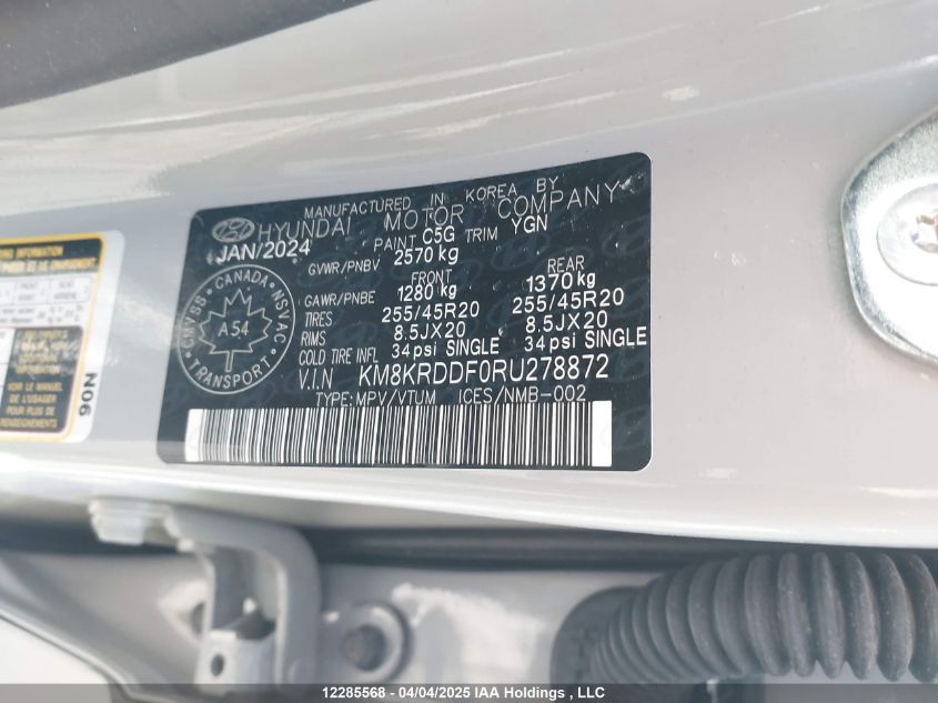 2024 Hyundai Ioniq 5 Limited/Disney 100 Platinum Edition VIN: KM8KRDDF0RU278872 Lot: 12285568