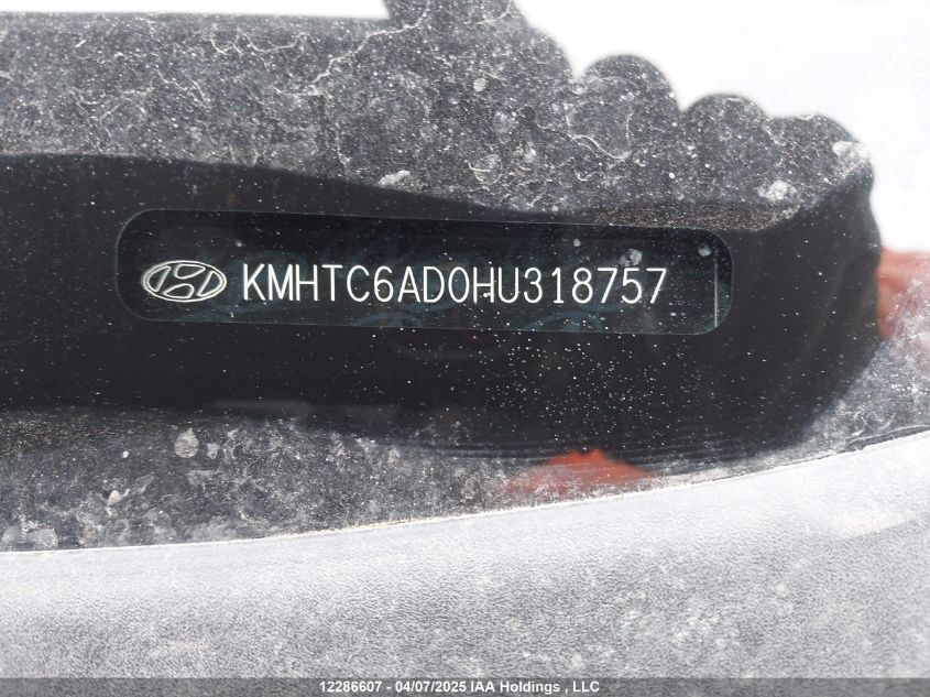 2017 Hyundai Veloster VIN: KMHTC6AD0HU318757 Lot: 12286607