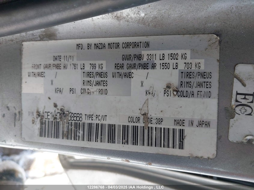 JM1DE1KY7C0138568 2012 MAZDA 2 photo no. 10