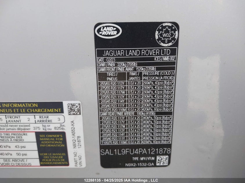 SAL1L9FU4PA121878 2023 LAND ROVER RANGE ROVER SPORT photo no. 9
