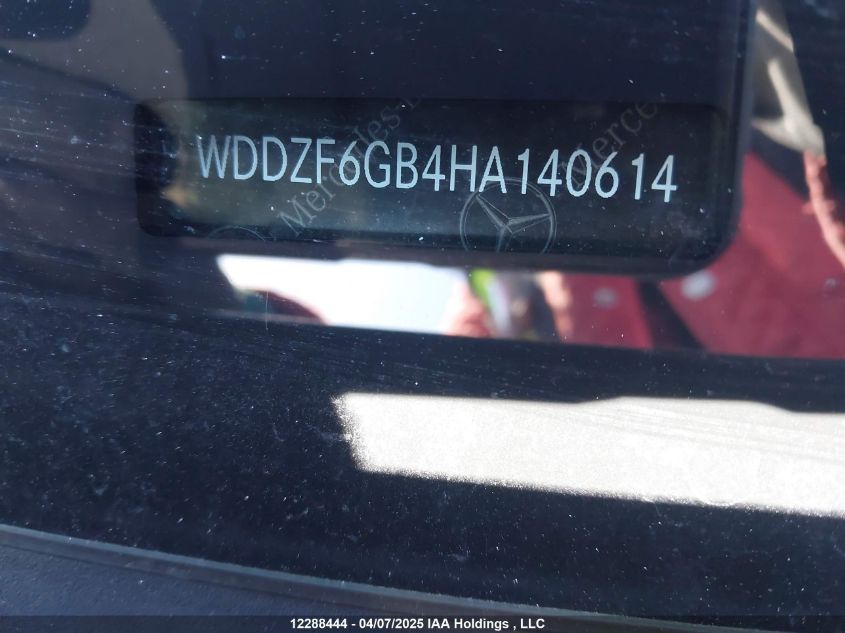 2017 Mercedes-Benz E-Class VIN: WDDZF6GB4HA140614 Lot: 12288444