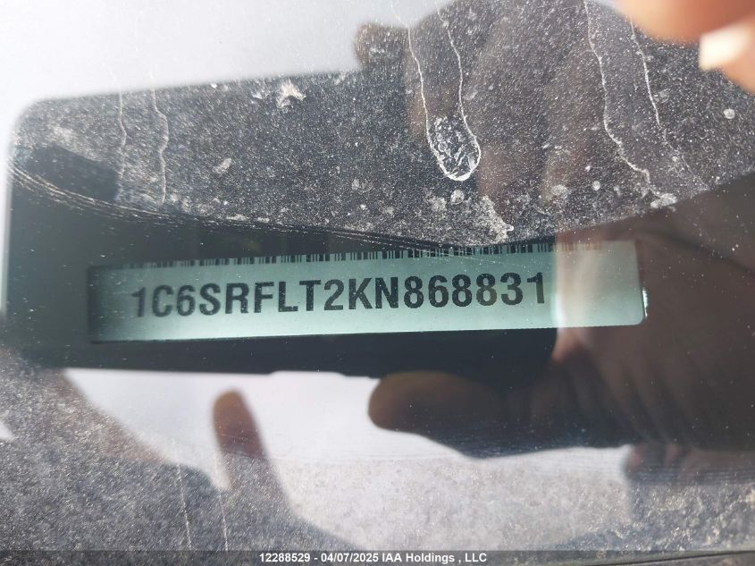 2019 Ram 1500 Rebel VIN: 1C6SRFLT2KN868831 Lot: 12288529