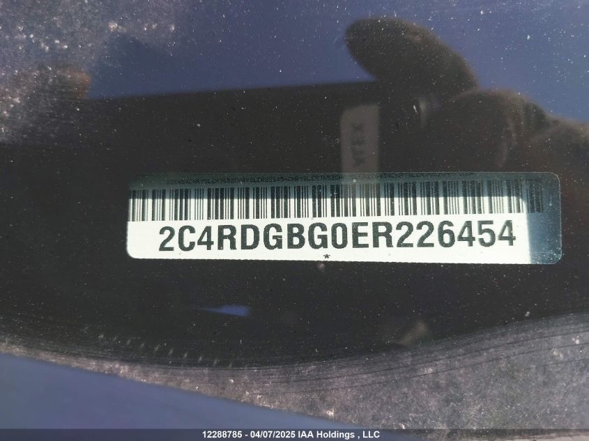 2014 Dodge Grand Caravan Se/Sxt VIN: 2C4RDGBG0ER226454 Lot: 12288785