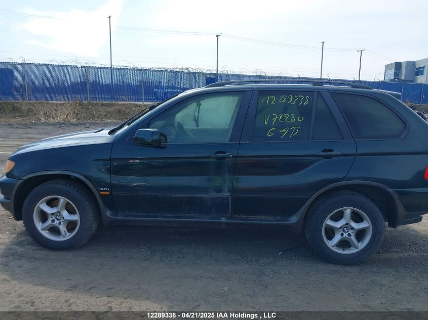 2002 BMW X5 3.0I VIN: 5UXFA53522LV72280 Lot: 12289338