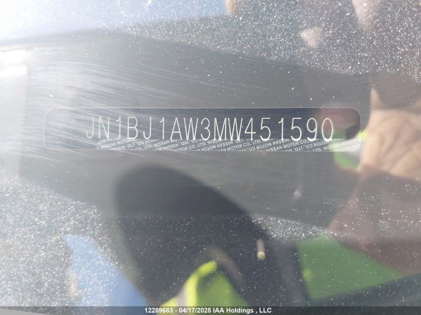 2021 Nissan Qashqai S VIN: JN1BJ1AW3MW451590 Lot: 12289683