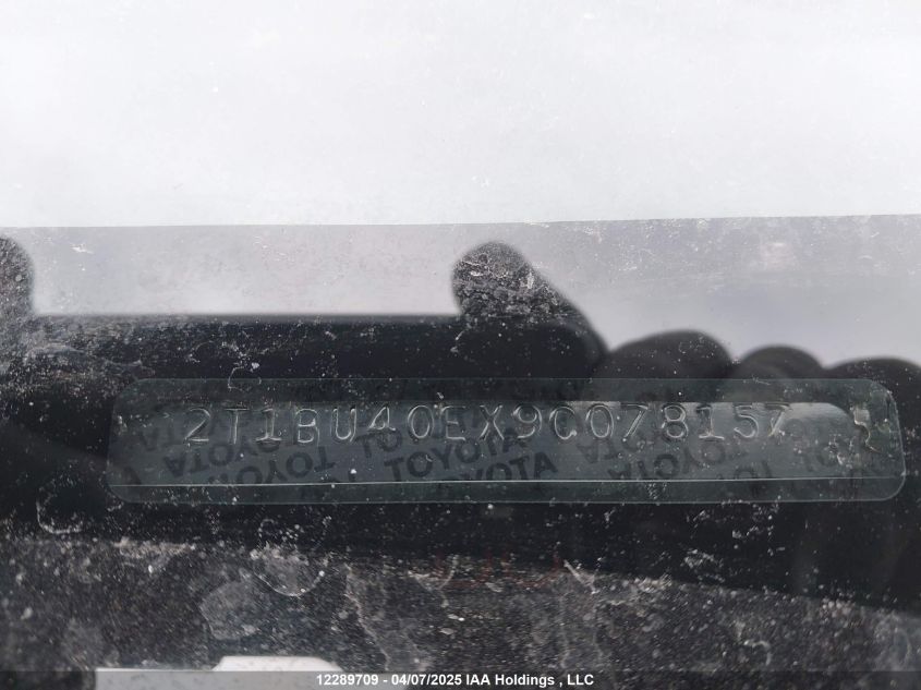 2009 Toyota Corolla Le VIN: 2T1BU40EX9C078157 Lot: 12289709