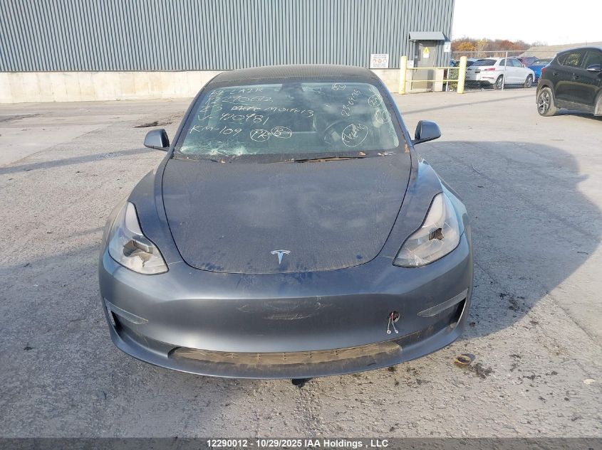 2023 Tesla Model 3 Rwd VIN: 5YJ3E1EAXPF420981 Lot: 12290012