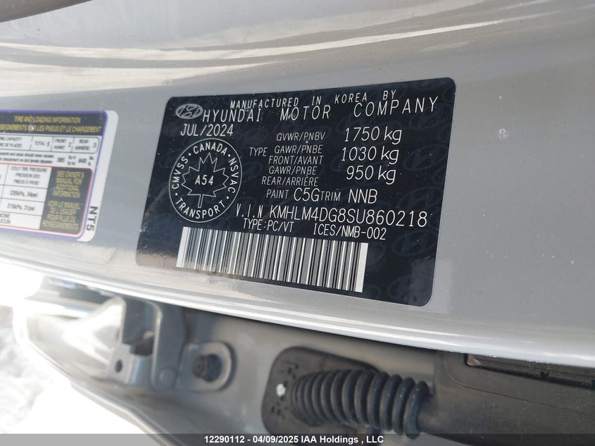 2025 Hyundai Elantra Essential/Luxury/Luxury W/Two-Tone Interior/Preferred/Preferred W/Tech Package VIN: KMHLM4DG8SU860218 Lot: 12290112