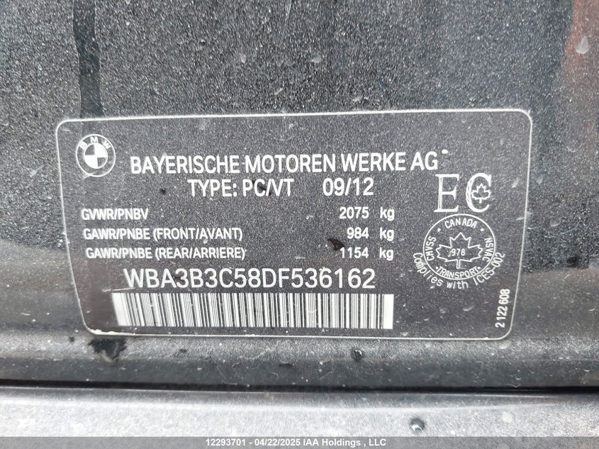 WBA3B3C58DF536162 2013 BMW 3ER photo no. 9
