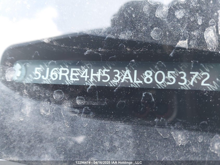 2010 Honda Cr-V Ex VIN: 5J6RE4H53AL805372 Lot: 12296474