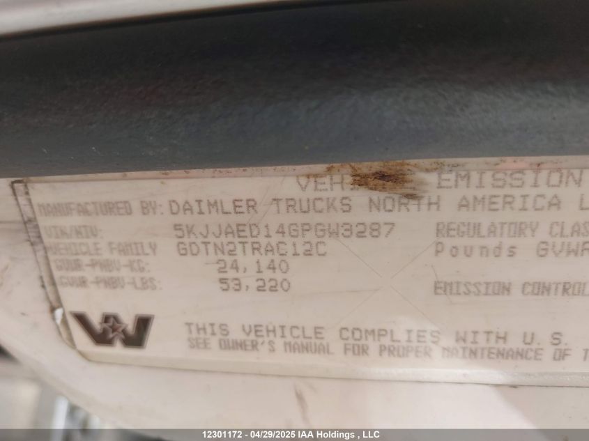 2016 Western Star VIN: 5KJJAED14GPGW3287 Lot: 12301172