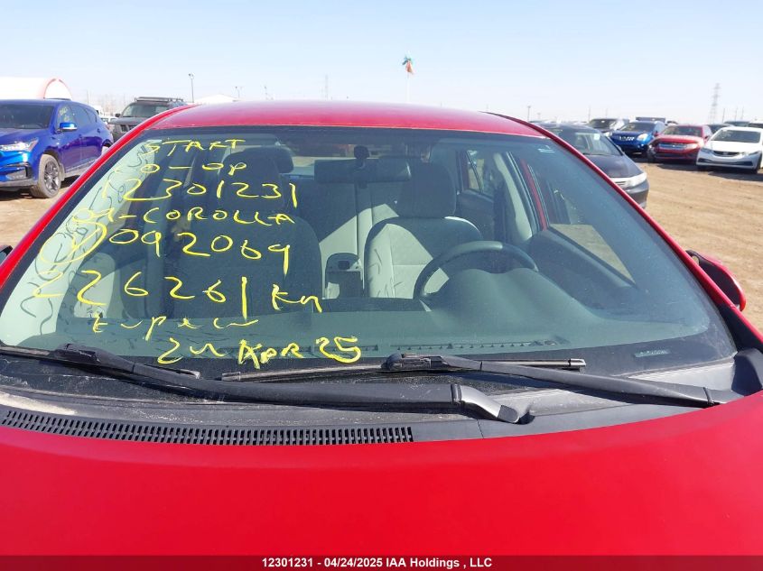 2009 Toyota Corolla Ce VIN: 2T1BU40E69C092069 Lot: 12301231