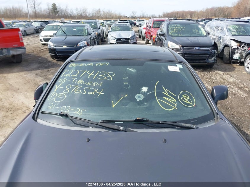 2008 Hyundai Tiburon Gs VIN: KMHHM65D98U287652 Lot: 12274138X