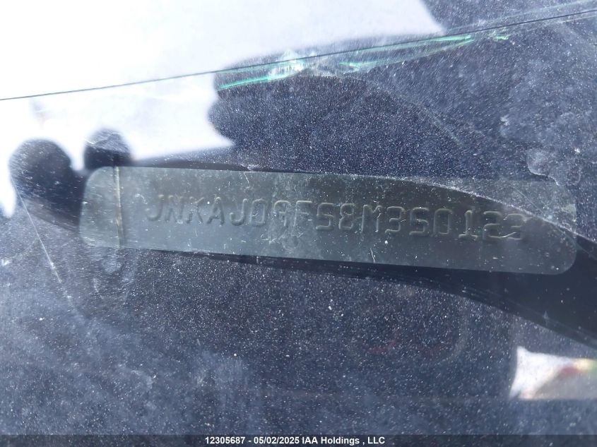 2008 Infiniti Ex35 Journey VIN: JNKAJ09F58M350123 Lot: 12305687