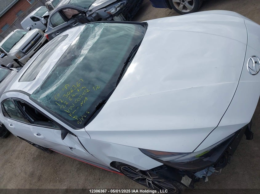 2022 Hyundai Elantra N Manual VIN: KMHLW4AK6NU003452 Lot: 12306367