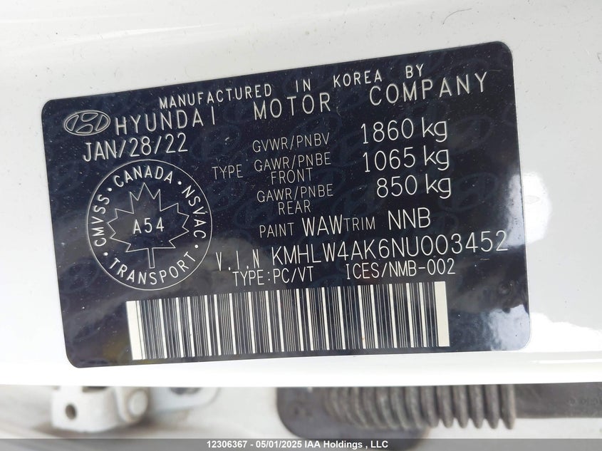 2022 Hyundai Elantra N Manual VIN: KMHLW4AK6NU003452 Lot: 12306367