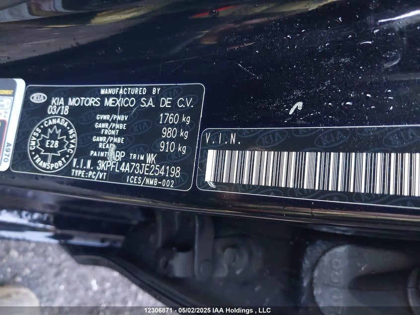 3KPFL4A73JE254198 2018 KIA FORTE photo no. 9
