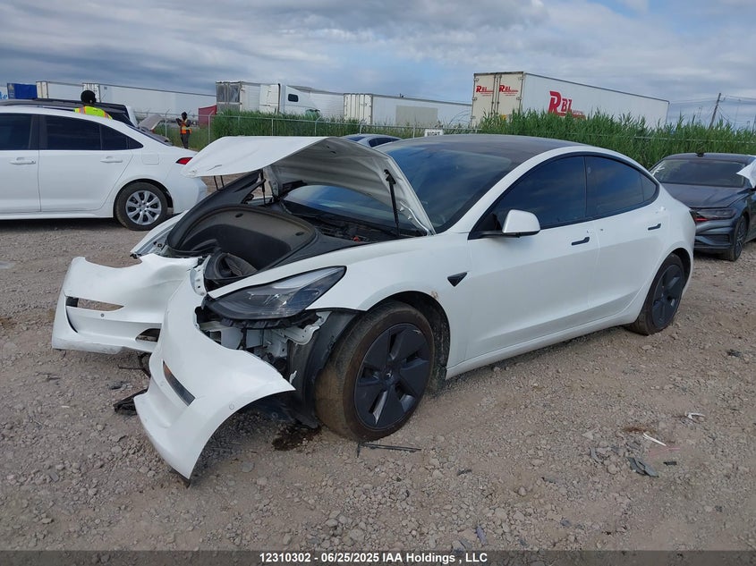 2022 Tesla Model 3, Front, IAAI, VIN 5YJ3E1EAXNF250246 — photo 2