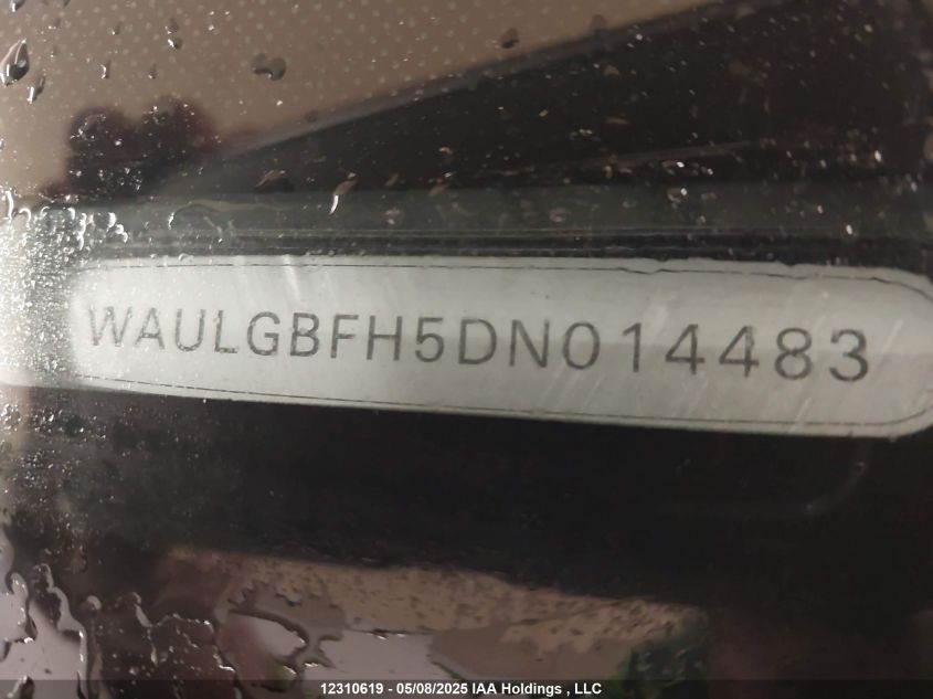 2013 Audi S5 Premium VIN: WAULGBFH5DN014483 Lot: 12310619