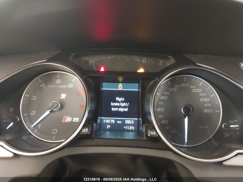 2013 Audi S5 Premium VIN: WAULGBFH5DN014483 Lot: 12310619