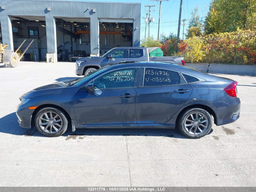 2020 Honda Civic Ex VIN: 2HGFC2F70LH033518 Lot: 12311776