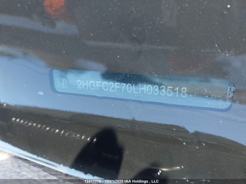 2020 Honda Civic Ex VIN: 2HGFC2F70LH033518 Lot: 12311776