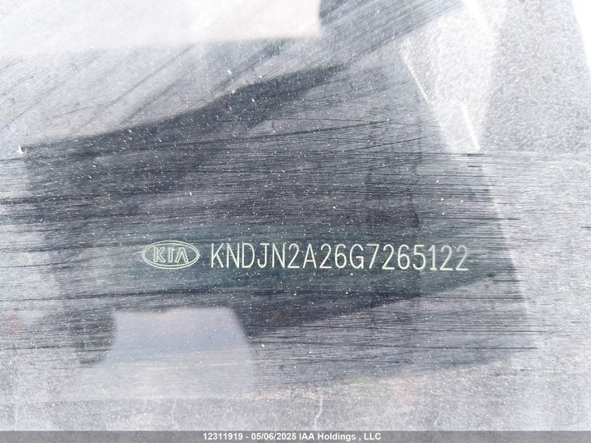 2016 Kia Soul VIN: KNDJN2A26G7265122 Lot: 12311919