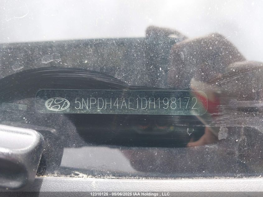 2013 Hyundai Elantra L VIN: 5NPDH4AE1DH198172 Lot: 12310125X