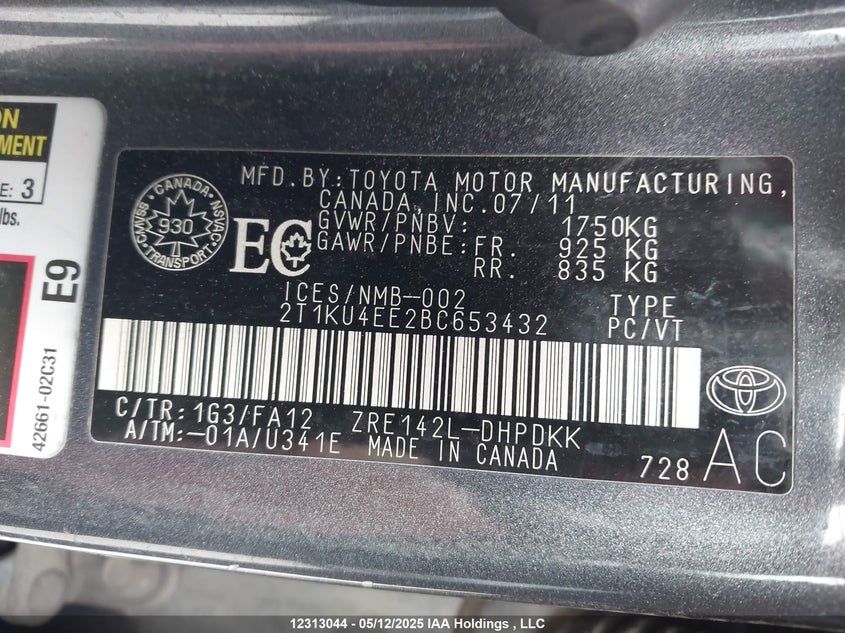 2T1KU4EE2BC653432 2011 TOYOTA MATRIX photo no. 18