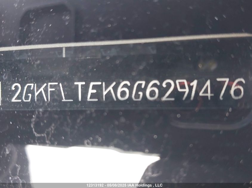 2016 GMC Terrain Sle VIN: 2GKFLTEK6G6291476 Lot: 12313192