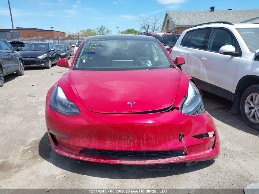 2023 Tesla Model 3 VIN: LRW3E1EB6PC876348 Lot: 12314243