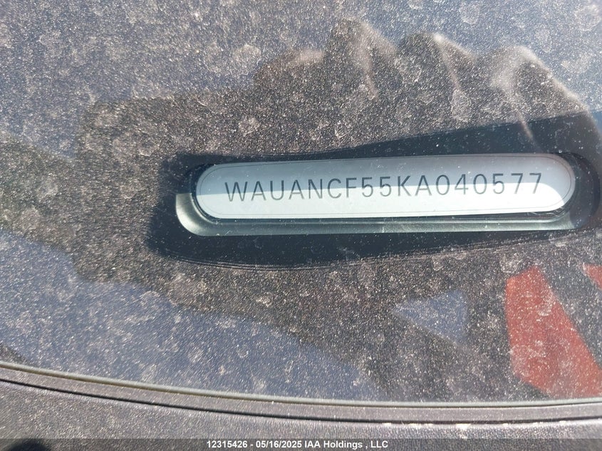 2019 Audi A5 Sportback VIN: WAUANCF55KA040577 Lot: 12315426