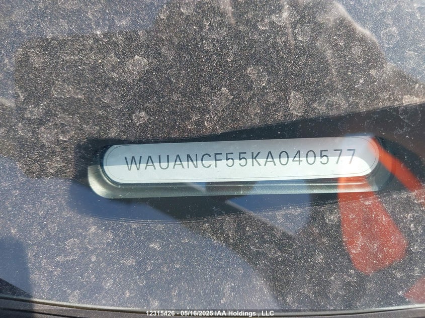 2019 Audi A5 Sportback VIN: WAUANCF55KA040577 Lot: 12315426