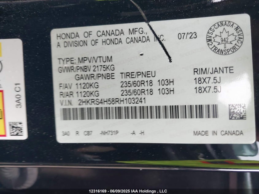 2HKRS4H58RH103241 2024 HONDA CR-V photo no. 9