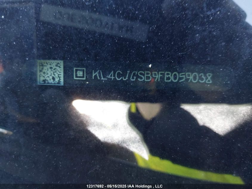 2015 Buick Encore VIN: KL4CJGSB9FB059038 Lot: 12317692