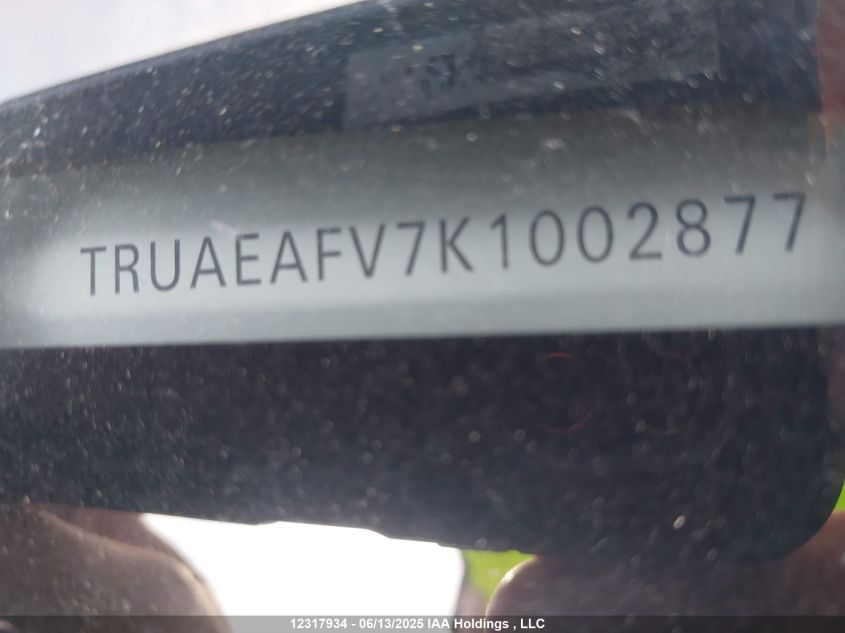 2019 Audi Tt VIN: TRUAEAFV7K1002877 Lot: 12317934