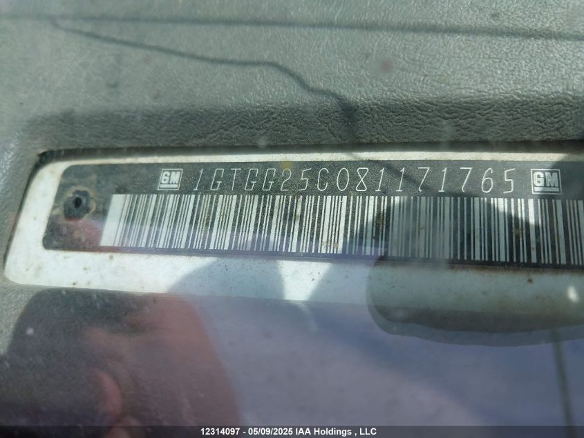 2008 GMC Savana Standard VIN: 1GTGG25C081171765 Lot: 12314097X