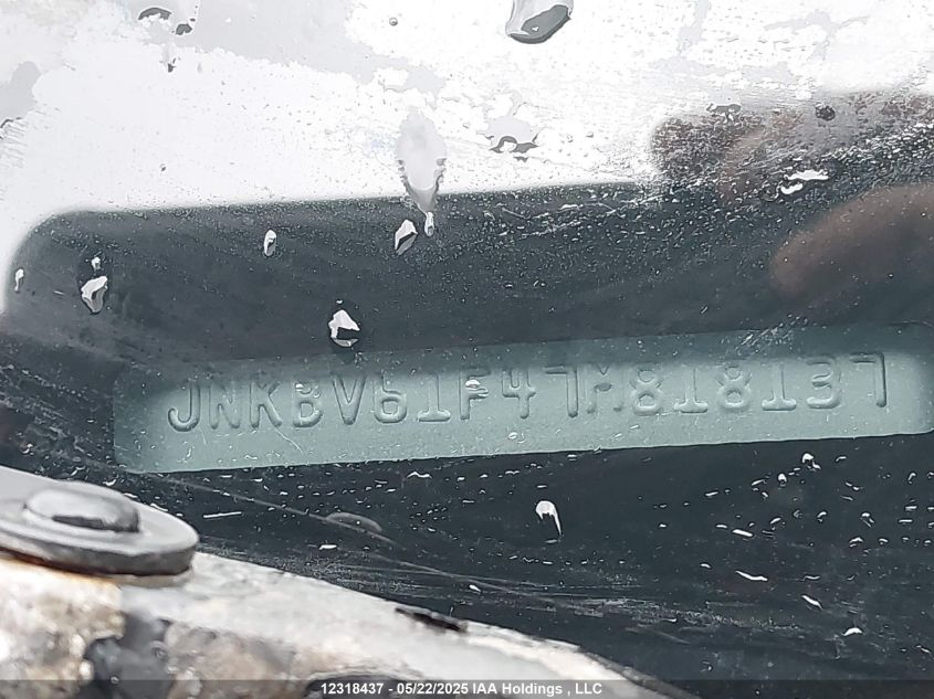 2007 Infiniti G35X VIN: JNKBV61F47M818137 Lot: 12318437