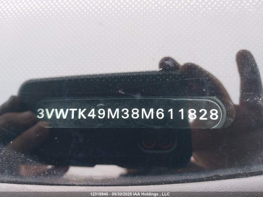 2008 Volkswagen City Jetta VIN: 3VWTK49M38M611828 Lot: 12318945