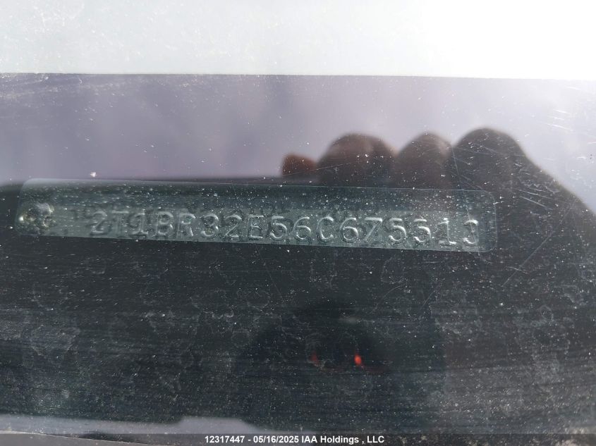 2006 Toyota Corolla Ce/Le/Sport VIN: 2T1BR32E56C675513 Lot: 12317447X